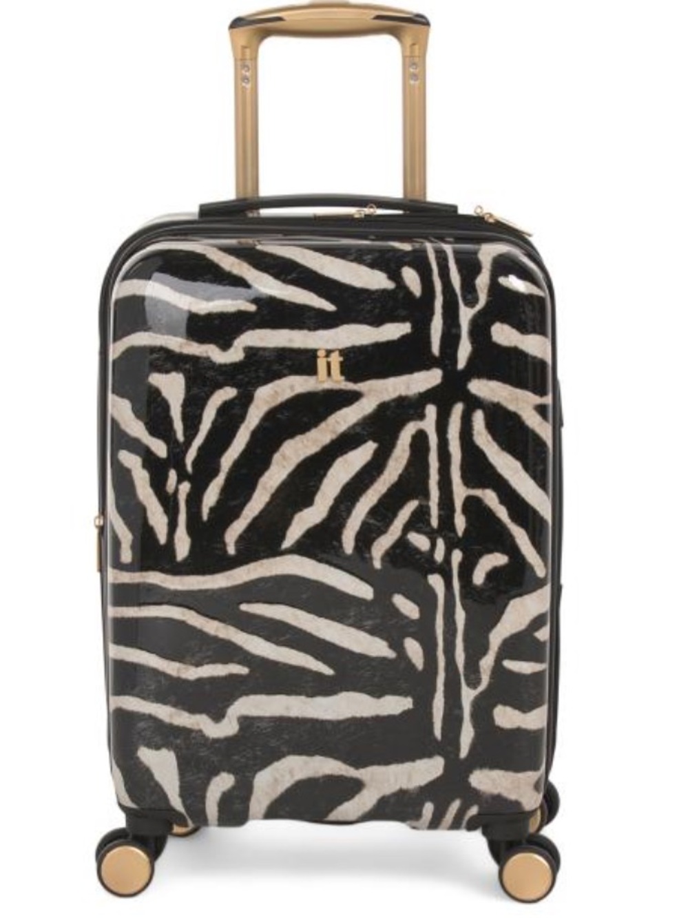 IT Luggage Zebra Print Carry-On with Gold Accents